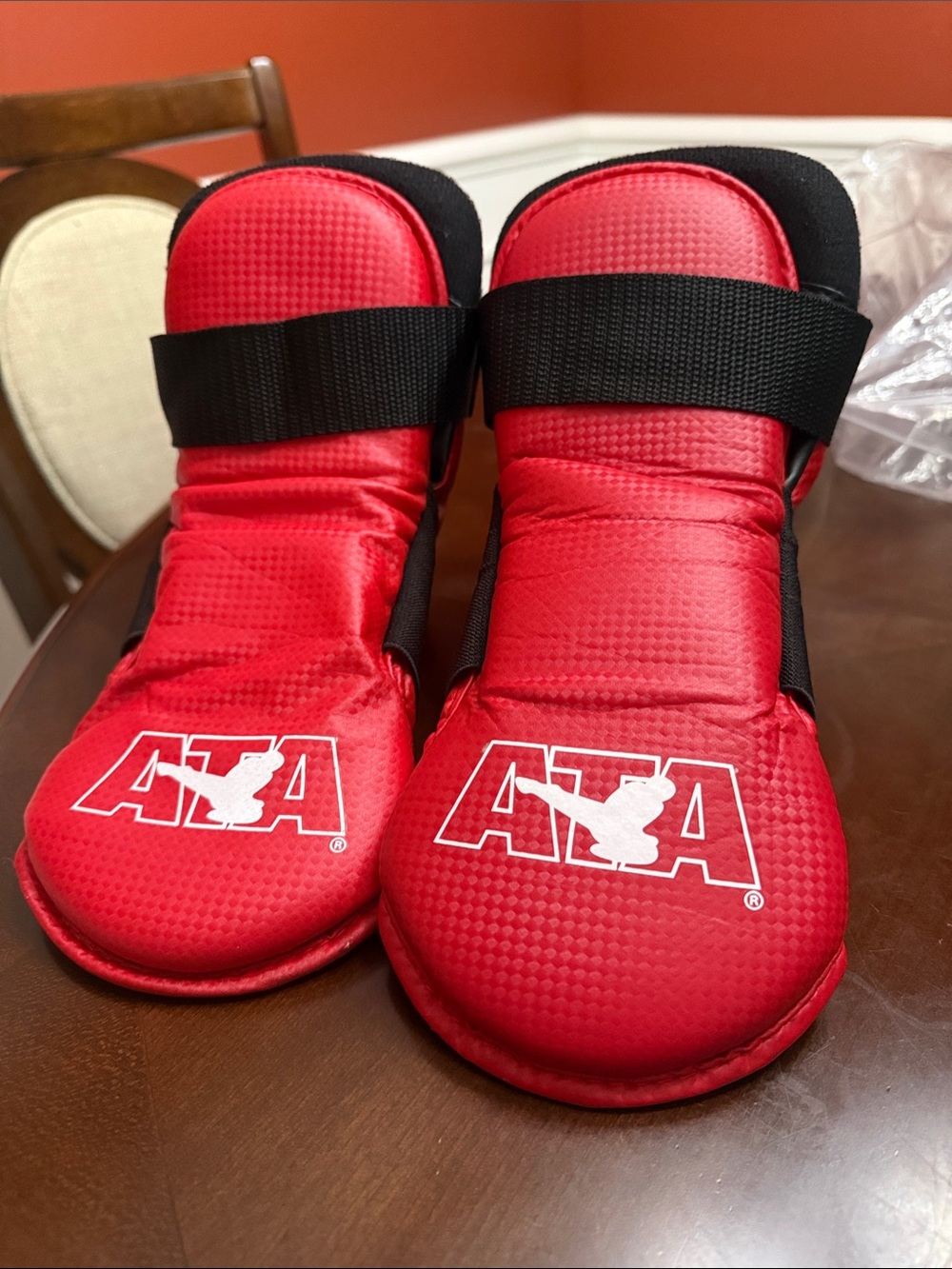 Kids Red Martial Arts Sparring Foot Guards